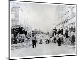 Barricade on Rue De Charonne During the Paris Commune, 18th March 1871 (B/W Photo)-French Photographer-Mounted Giclee Print