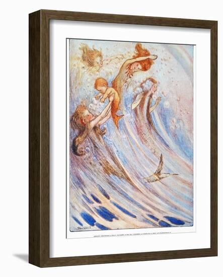 Barrie: Peter Pan-Flora White-Framed Giclee Print