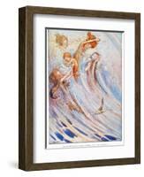 Barrie: Peter Pan-Flora White-Framed Giclee Print