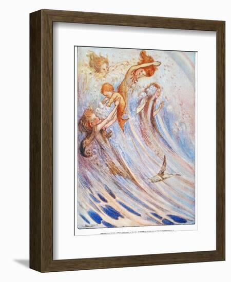 Barrie: Peter Pan-Flora White-Framed Giclee Print