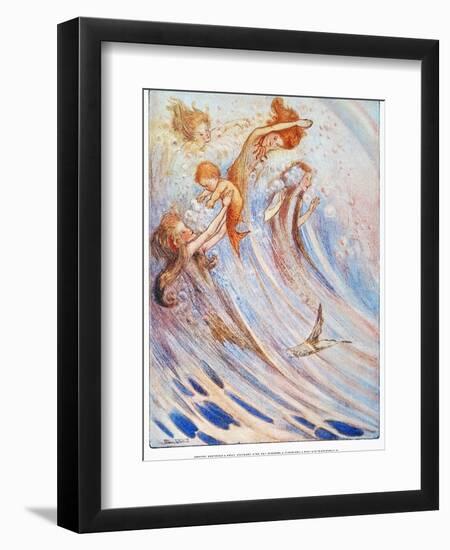 Barrie: Peter Pan-Flora White-Framed Giclee Print