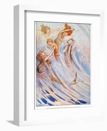 Barrie: Peter Pan-Flora White-Framed Giclee Print