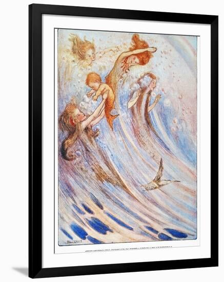 Barrie: Peter Pan-Flora White-Framed Giclee Print