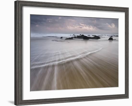 Barrika, Sandy Beach, Rock, Sea, Bay of Biscay, the Basque Provinces, Spain-Rainer Mirau-Framed Photographic Print