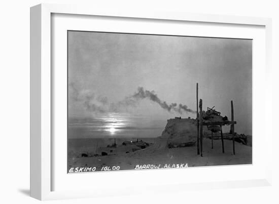 Barrow, Alaska - Snowy Eskimo Igloo-Lantern Press-Framed Art Print