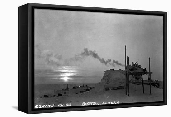 Barrow, Alaska - Snowy Eskimo Igloo-Lantern Press-Framed Stretched Canvas