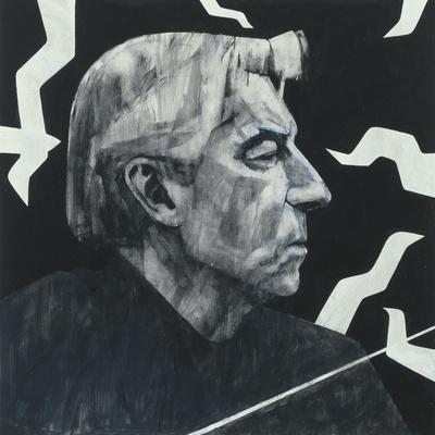 Portrait of Herbert von Karajan, illustration for 'The Sunday Times', 1970s