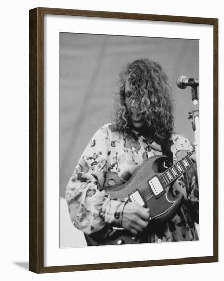 Barry Melton of Country Joe and the Fish Performing at Woodstock Music Festival-null-Framed Premium Photographic Print