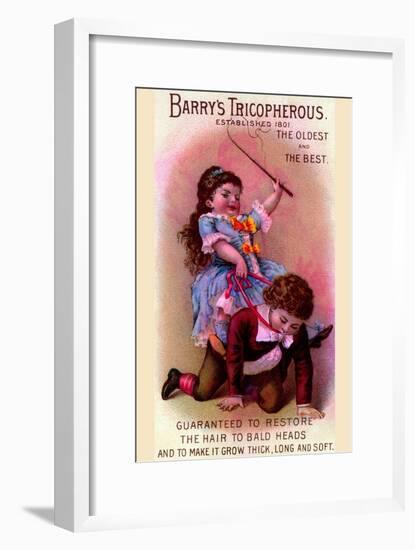 Barry's Tricopherous - The Riding Game-null-Framed Art Print