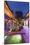 Bars and restaurants along canal at dusk, Lijiang, UNESCO World Heritage Site, Yunnan, China, Asia-Ian Trower-Mounted Photographic Print