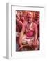 Barsana villagers celebrating Holi in Nandgaon, Uttar Pradesh, India-Godong-Framed Photographic Print