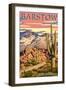 Barstow, California - Desert Sunset-Lantern Press-Framed Art Print