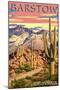 Barstow, California - Desert Sunset-Lantern Press-Mounted Art Print