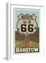 Barstow, California - Route 66 - Letterpress-Lantern Press-Framed Art Print