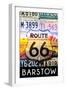 Barstow, California - Route 66 License Plates-Lantern Press-Framed Art Print