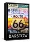 Barstow, California - Route 66 License Plates-Lantern Press-Framed Stretched Canvas