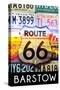 Barstow, California - Route 66 License Plates-Lantern Press-Stretched Canvas