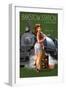 Barstow Station, California - Locomotive Pinup Girl Railroad Trip-Lantern Press-Framed Art Print