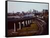 BART Train in Oakland-null-Framed Stretched Canvas
