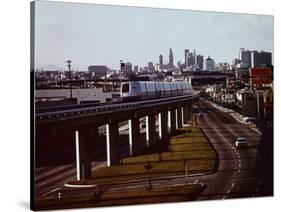 BART Train in Oakland-null-Stretched Canvas