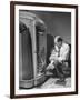 Bartender at the Sawteeth Club, Jack Wills with His Daughter Jane Listening to the Jukebox-null-Framed Photographic Print