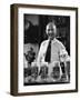 Bartender Smiling as He Serves Large Glasses of Beer-Frank Scherschel-Framed Photographic Print