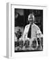 Bartender Smiling as He Serves Large Glasses of Beer-Frank Scherschel-Framed Photographic Print