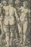 Adam and Eve, Engraved by Hans Sebald Beham, 1543-Barthel Beham-Framed Stretched Canvas