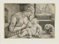 Adam and Eve, Engraved by Hans Sebald Beham, 1543-Barthel Beham-Framed Giclee Print