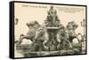 Bartholdi Fountain, Lyon, France-null-Framed Stretched Canvas