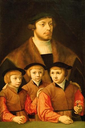 Portrait of a Man and His Three Sons, Late 1530S-Early 1540S