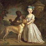 A Young Girl with a Dog and a Page, 1720-30-Bartholomew Dandridge-Framed Giclee Print