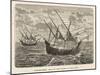 Bartholomew Diaz Portuguese Navigator Sails to the Cape-A. Fieg-Mounted Art Print