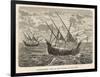 Bartholomew Diaz Portuguese Navigator Sails to the Cape-A. Fieg-Framed Art Print