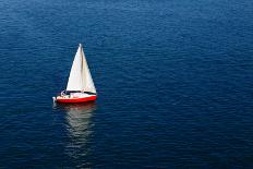 A Lone White Sail on a Calm Blue Sea-Bartkowski-Photographic Print