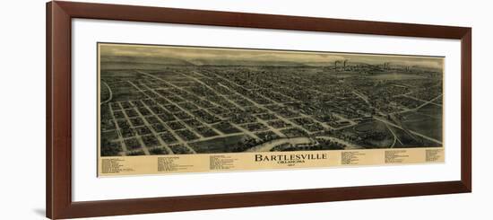 Bartlesville, Oklahoma - Panoramic Map-Lantern Press-Framed Art Print