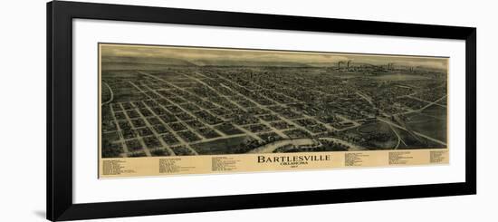 Bartlesville, Oklahoma - Panoramic Map-Lantern Press-Framed Art Print