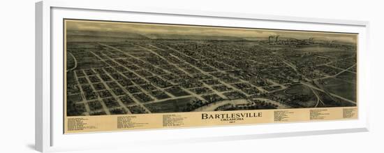 Bartlesville, Oklahoma - Panoramic Map-Lantern Press-Framed Premium Giclee Print