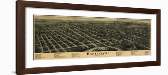 Bartlesville, Oklahoma - Panoramic Map-Lantern Press-Framed Art Print