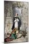 Bartolome De Las Casas Protecting the Aztecs from Spanish Conquerors-null-Mounted Giclee Print