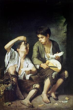 Beggar Boys Eating Grapes and Melon