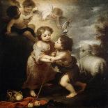 Christ and John the Baptist as Children, Between 1655 and 1660-Bartolomé Esteban Murillo-Giclee Print