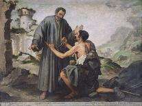 Fray Ginepero and the Poor Man-Bartolome Esteban Murillo-Giclee Print