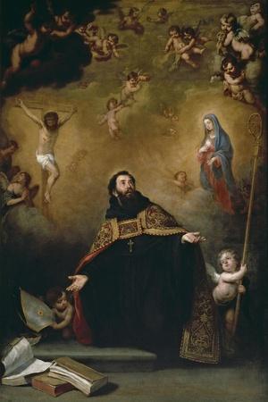 San Agustín entre Cristo y la Virgen, 1663-1664