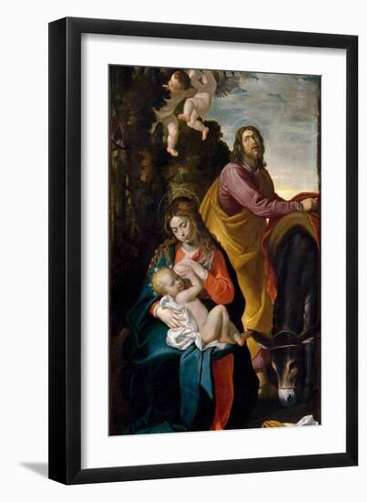 Bartolomé González / 'Rest on the Flight into Egypt', 1627, Spanish School, Oil on canvas, 155 c...-BARTOLOME GONZALEZ-Framed Premium Giclee Print