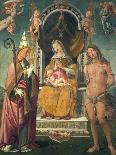 Madonna and Child Between Saints Fabian and Sebastian-Bartolomeo Della Gatta-Giclee Print