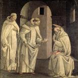 Life of St. Benedict: St. Benedict Blessing the Cup of Poison Which Shatters, c.1488-Bartolomeo Di Giovanni-Laminated Giclee Print