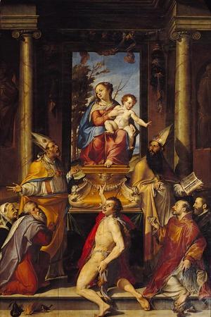 Virgin with Child on a Throne and Saints