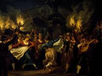 Nocturnal Dance in Piazza Barberini after Harvest-Bartolomeo Pinelli-Giclee Print