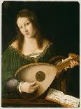 Lady Playing a Lute, c.1530-Bartolomeo Veneto-Stretched Canvas